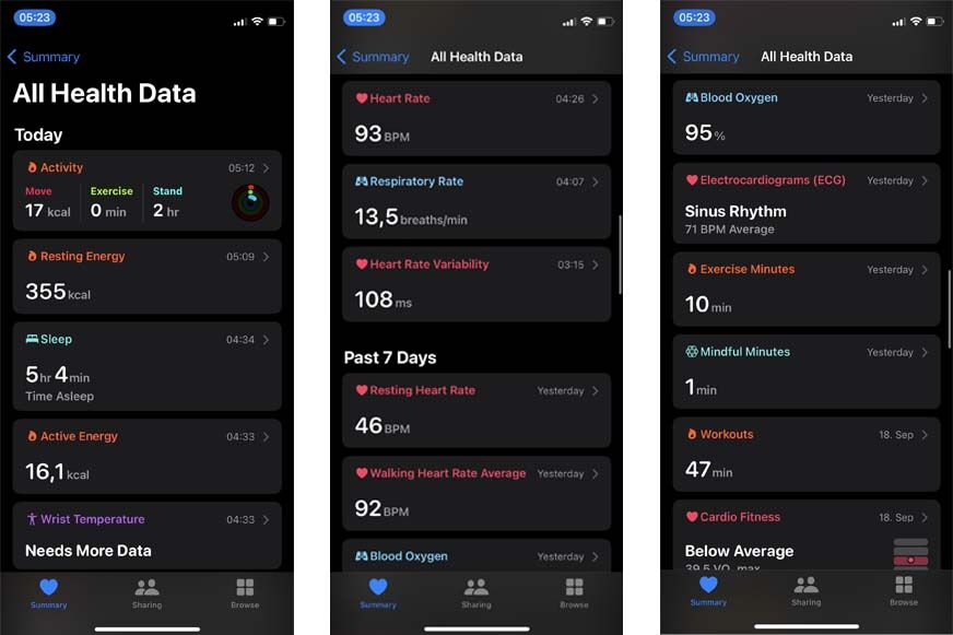 Приложение Apple Health App.